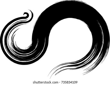 Black Painted Brush Stroke . Used As Banner , Infographic , Template , Logo . calligraphy