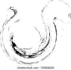 Black Painted Brush Stroke . Used As Banner , Infographic , Template , Logo . calligraphy