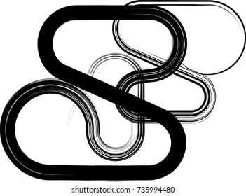 Black Painted Brush Stroke . Used As Banner , texture grunge , Template , Logo . calligraphy