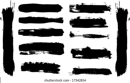 black painted brushes