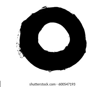 Black painted circle. Vector element for different design