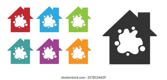 Black Painting the house icon isolated on white background. Set icons colorful. Vector