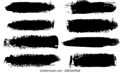 Black Paints Collection White Background, Vector Illustration