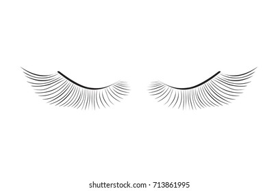 black pair of eyelashes extension- vector illustration