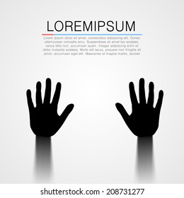 Black pair of hands silhouette. Vector illustration