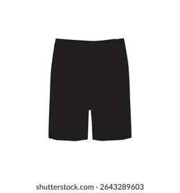A black pair of shorts are isolated on a white background, perfect for summer or athletic activities