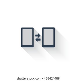 Black Pairing icon with long shadow