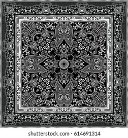 Black Paisley Bandana Pattern