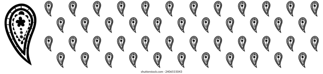 Vector de patrón de bandana de paisajes negros.