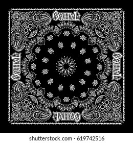Black Paisley Bandanna