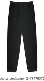 Black  pajama bottom. vector illustration