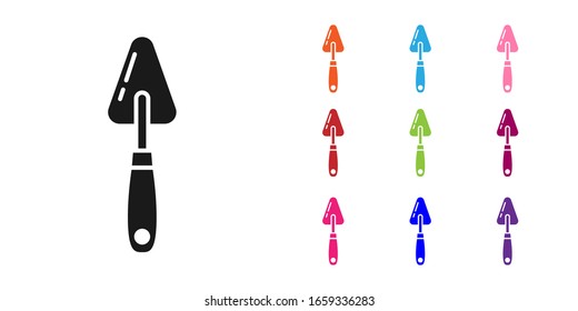 Black Palette knife icon isolated on white background. Set icons colorful. Vector Illustration