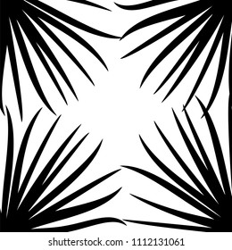 Black Palm Leaf on White Background. Vector Illustration. EPS10