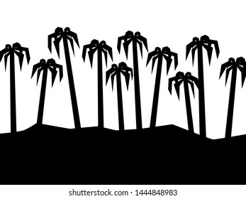 Black palm on the white background vector art