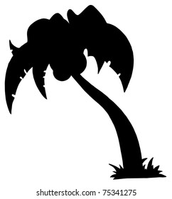 Black Palm Three Silhouette