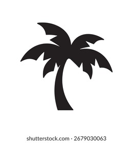 Ícone preto do círculo da palmeira perfeito para selos do resort, logotipo do café e marca da praia