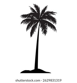 Black Palm Tree Isolated on White Background,types of trees,this isolated palm tree silhouette image is versatile for backgrounds,nature themed.