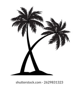 Black Palm Tree Isolated on White Background,types of trees,this isolated palm tree silhouette image is versatile for backgrounds,nature themed.