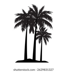 Black Palm Tree Isolated on White Background,types of trees,this isolated palm tree silhouette image is versatile for backgrounds,nature themed.