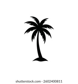 Black Palm Tree On White Background