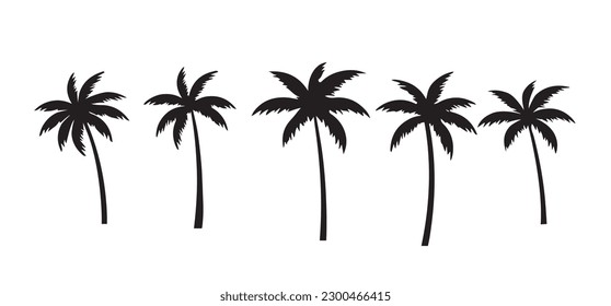 	
Black palm tree set vector illustration on white background silhouette art black white stock illustration	
