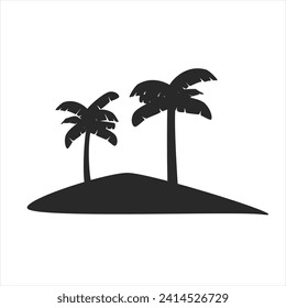 Black palm tree set vector illustration isolated on white background silhouette art black white stock illustration logo icon png. tropical, beach, landscape, paradise, coco, coconut background