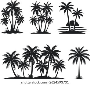 black palm tree silhouette design