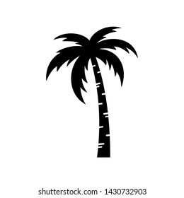 Black Palm Tree Silhouette Icon Logo Vector Illustration
