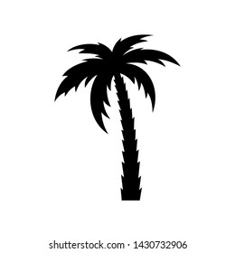 Black Palm Tree Silhouette Icon Logo Vector Illustration