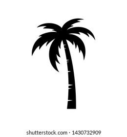 Black Palm Tree Silhouette Icon Logo Vector Illustration