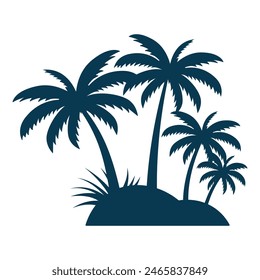 Schwarze Palmen Silhouette isoliert auf weißem Hintergrund. Vektorillustration skizzieren