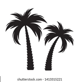 Black  palm tree silhouette. Vector Illustration EPS10