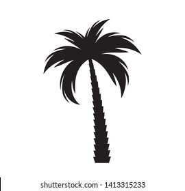 Black  palm tree silhouette. Vector Illustration EPS10