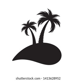 Black  palm tree silhouette. Vector Illustration EPS10