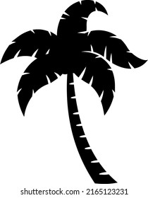 Silhouette de la palma negra. Ilustración dibujada a mano vectorial aislada en fondo blanco
