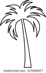 Silueta negra de palmera. Ilustración vectorial de la línea Art.eps
