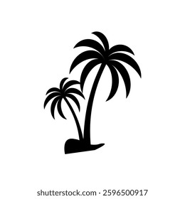 Black palm tree silhouettes set. palm tree silhouette using t-shirt and other on transparent background.
