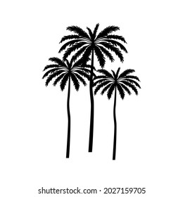 ilustración vectorial de palmera negra