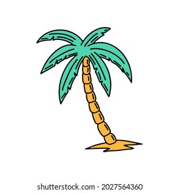 ilustración vectorial de palmera negra