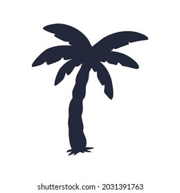 black palm tree vector illustration