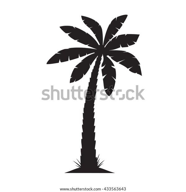 Black Palm Tree Vector Illustration On Stock Vector (Royalty Free