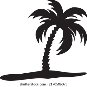 Black palm trees set isolated on white background..eps
