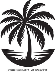 Black Palm Trees Set Isolated On White Background. Palm Silhouettes. Design Of Palm Trees For Posters, Banners, And Promotional Items. Vector Illustration.