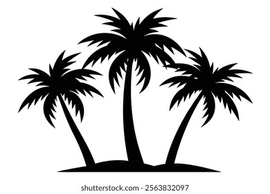 Black Palm Trees Set Isolated on White Background – Tropical Silhouettes.Perfect for any design, these isolated palm tree images are versatile for backgrounds, illustrations, and nature-themed project