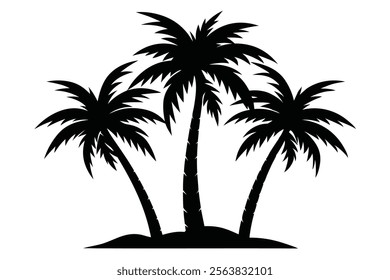 Black Palm Trees Set Isolated on White Background – Tropical Silhouettes.Perfect for any design, these isolated palm tree images are versatile for backgrounds, illustrations, and nature-themed project