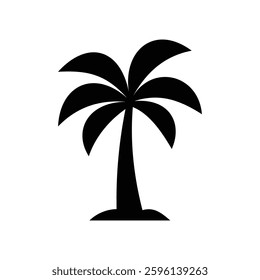 Black palm trees set isolated on white background