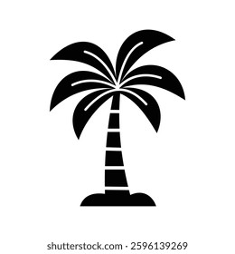 Black palm trees set isolated on white background