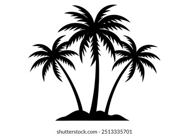 black palm trees silhouette vector illustration