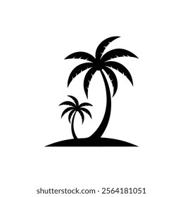 Black Palm trees vector illustration. trees silhouette Palm silhouettes design of Palm Trees for Banners, And Promotional Items. Vector Illustration On white background.