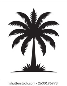 Black palms tree  vector images illustration on white background